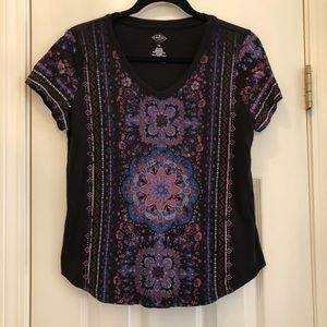 St John’s Bay ACTIVE Boho Print V-Neck PS Top